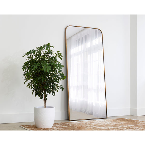 Calabasas Floor Mirror - Brass