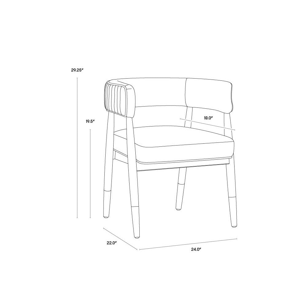 Callem Dining Armchair - Antonio Charcoal