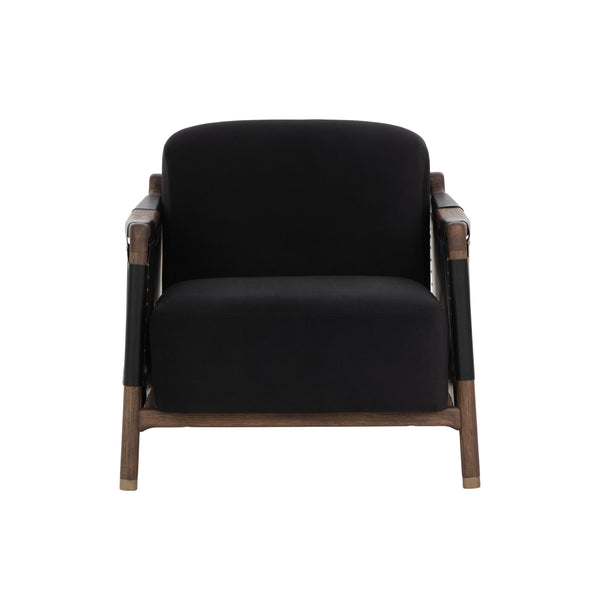 Calloway Lounge Chair - Antique Brown - Abbington Black / Onyx Leather