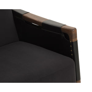 Calloway Lounge Chair - Antique Brown - Abbington Black / Onyx Leather