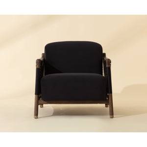 Calloway Lounge Chair - Antique Brown - Abbington Black / Onyx Leather