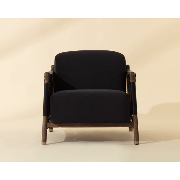 Calloway Lounge Chair - Antique Brown - Abbington Black / Onyx Leather
