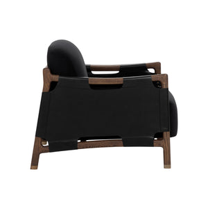 Calloway Lounge Chair - Antique Brown - Abbington Black / Onyx Leather