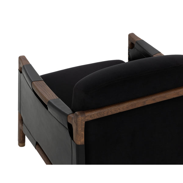 Calloway Lounge Chair - Antique Brown - Abbington Black / Onyx Leather