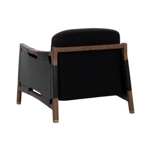 Calloway Lounge Chair - Antique Brown - Abbington Black / Onyx Leather