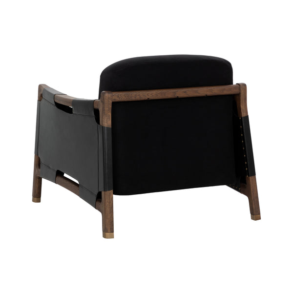 Calloway Lounge Chair - Antique Brown - Abbington Black / Onyx Leather