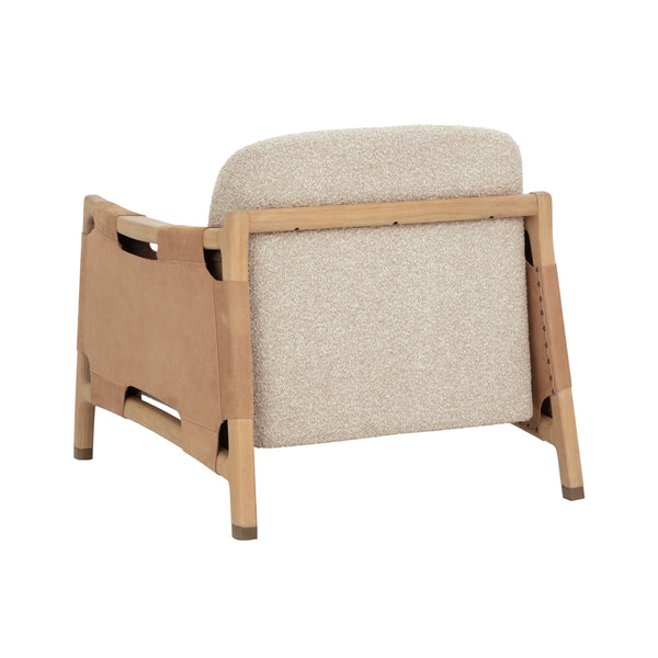 Calloway Lounge Chair - Light Oak - Santa Cruz Oatmeal / Nubuck Caramel Leather