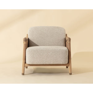 Calloway Lounge Chair - Light Oak - Santa Cruz Oatmeal / Nubuck Caramel Leather