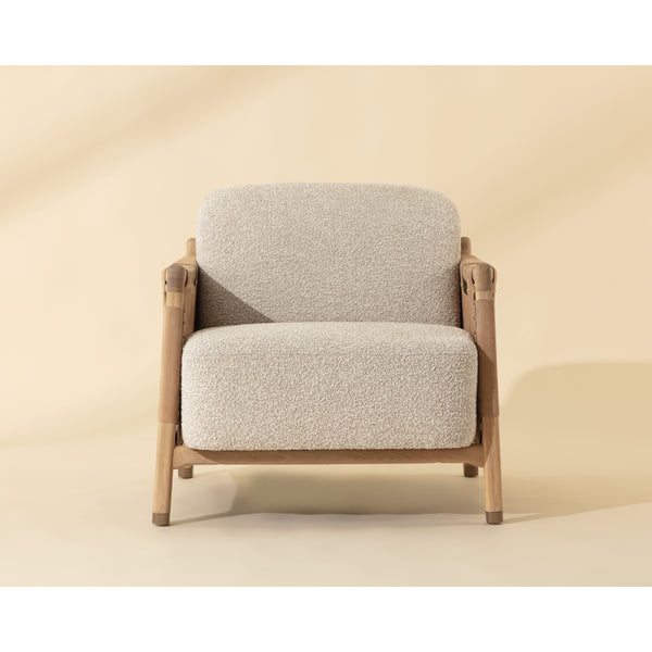 Calloway Lounge Chair - Light Oak - Santa Cruz Oatmeal / Nubuck Caramel Leather
