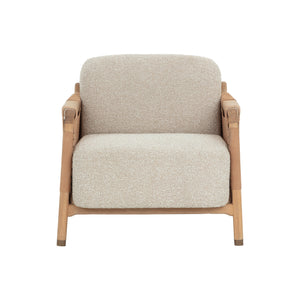 Calloway Lounge Chair - Light Oak - Santa Cruz Oatmeal / Nubuck Caramel Leather