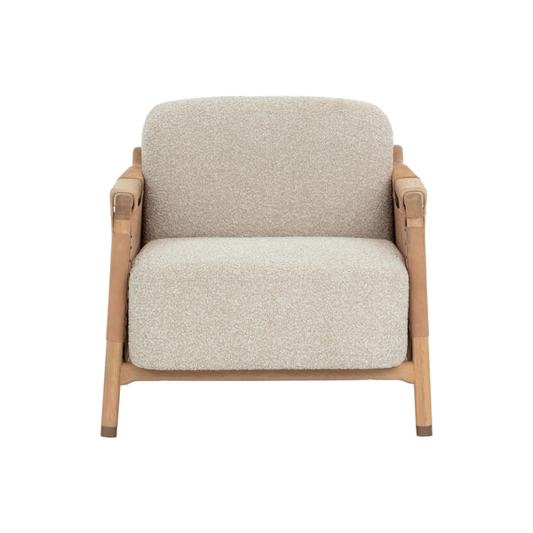 Calloway Lounge Chair - Light Oak - Santa Cruz Oatmeal / Nubuck Caramel Leather