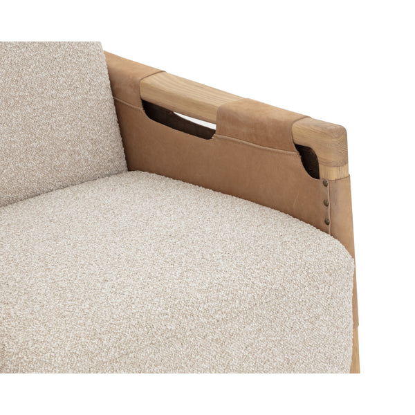 Calloway Lounge Chair - Light Oak - Santa Cruz Oatmeal / Nubuck Caramel Leather