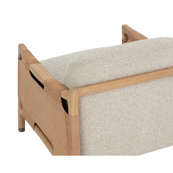 Calloway Lounge Chair - Light Oak - Santa Cruz Oatmeal / Nubuck Caramel Leather