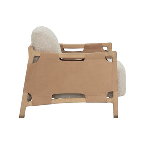 Calloway Lounge Chair - Light Oak - Santa Cruz Oatmeal / Nubuck Caramel Leather