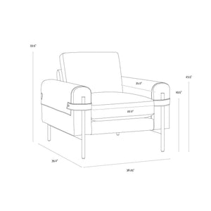 Camus Armchair - Ludlow Sesame Leather