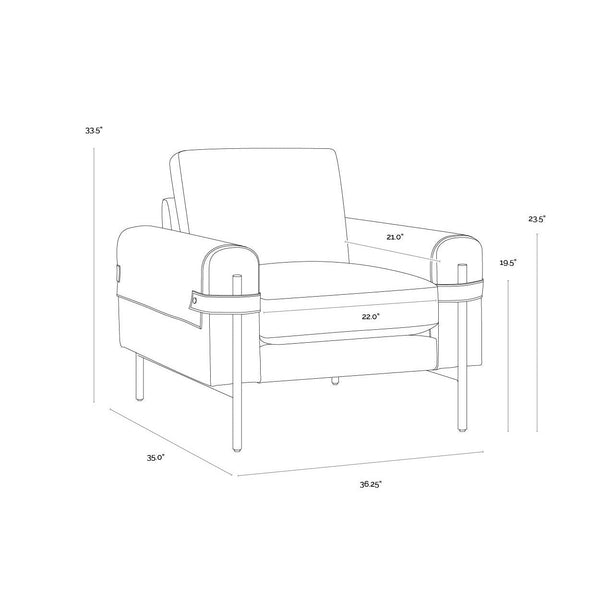 Camus Armchair - Ludlow Sesame Leather