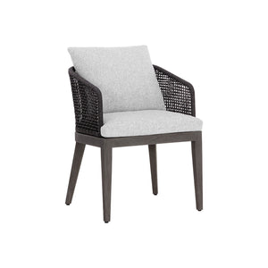 Capri Dining Armchair - Smoke Grey - Copacabana Marble
