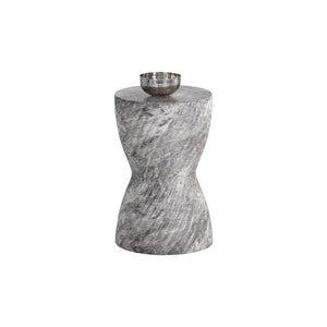 Cara End Table - Marble Look - Grey