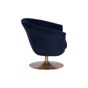 Carine Swivel Lounge Chair - Quilted Abbington Navy