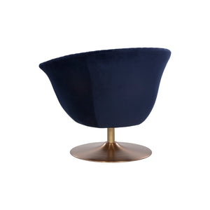 Carine Swivel Lounge Chair - Quilted Abbington Navy