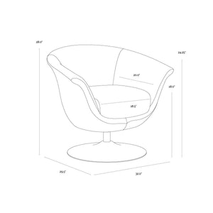 Carine Swivel Lounge Chair - Quilted Abbington Navy