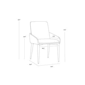 Carlo Dining Armchair - Black - Dillon Thunder