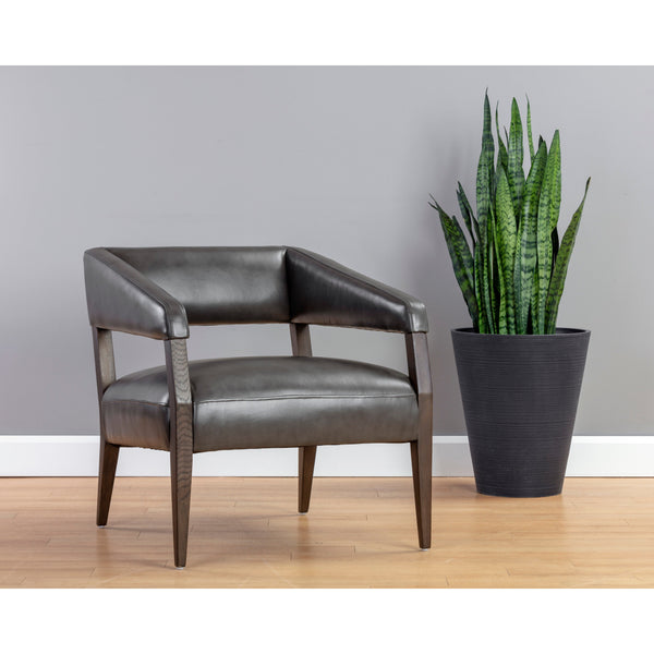 Carlyle Lounge Chair - Brentwood Charcoal Leather