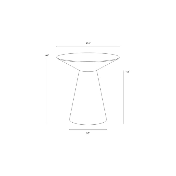 Carmel End Table - Stainless Steel