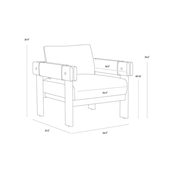 Carmichael Lounge Chair - Ludlow Sesame Leather