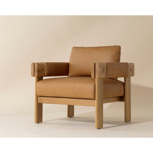Carmichael Lounge Chair - Ludlow Sesame Leather