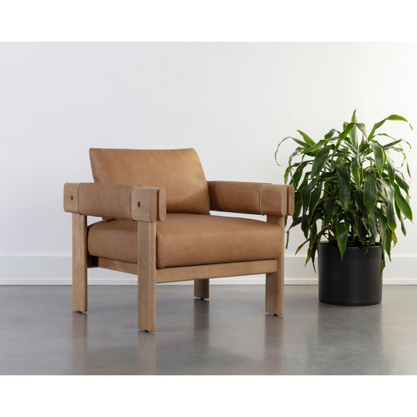 Carmichael Lounge Chair - Ludlow Sesame Leather