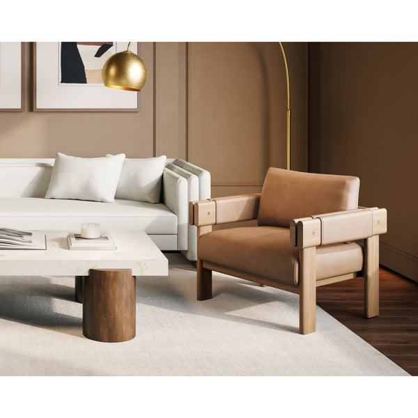 Carmichael Lounge Chair - Ludlow Sesame Leather