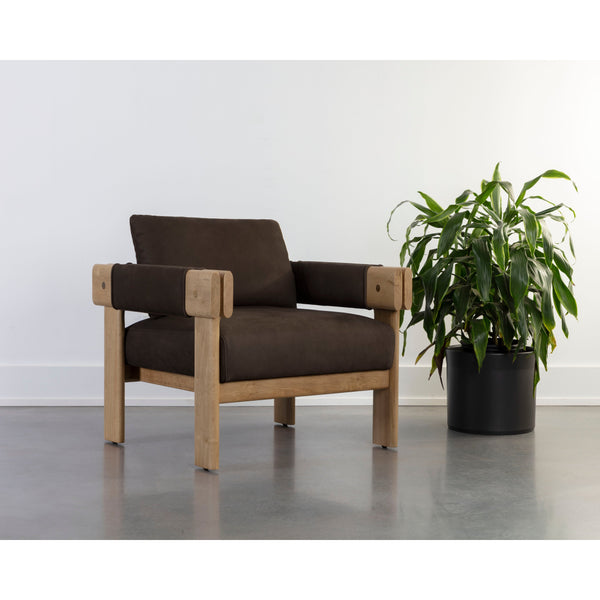 Carmichael Lounge Chair - Nubuck Cocoa Leather