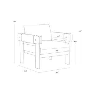 Carmichael Lounge Chair - Nubuck Cocoa Leather