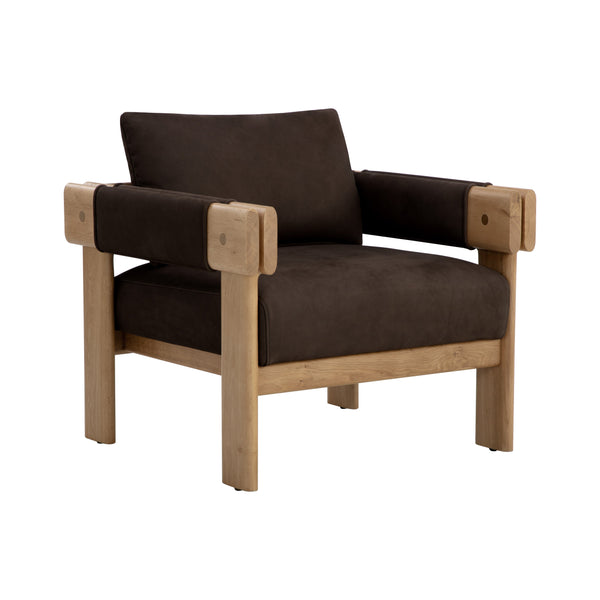 Carmichael Lounge Chair - Nubuck Cocoa Leather