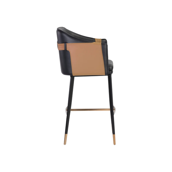 Carter Barstool - Napa Black / Napa Cognac