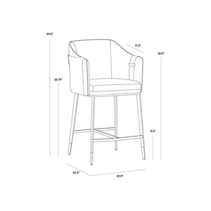 Carter Counter Stool - Napa Black / Napa Cognac