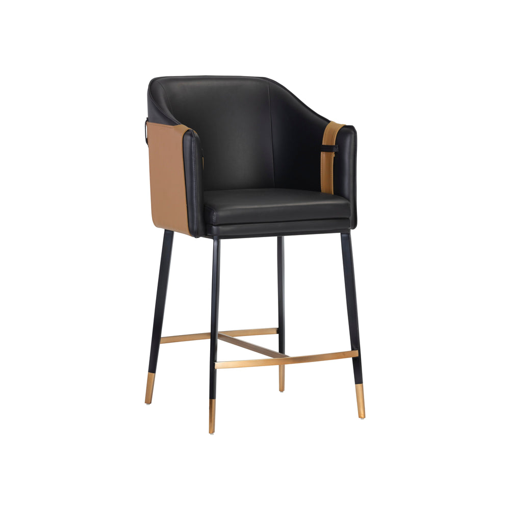 Carter Counter Stool - Napa Black / Napa Cognac