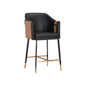 Carter Counter Stool - Napa Black / Napa Cognac