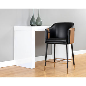 Carter Counter Stool - Napa Black / Napa Cognac