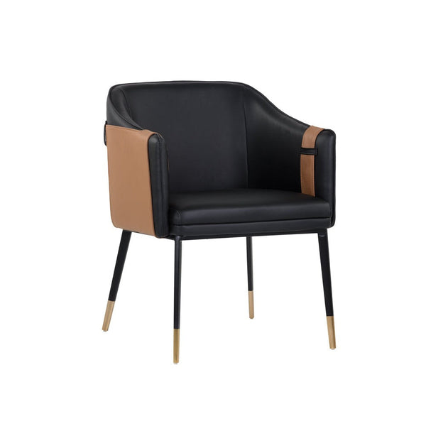Carter Dining Armchair - Napa Black / Napa Cognac