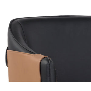 Carter Dining Armchair - Napa Black / Napa Cognac