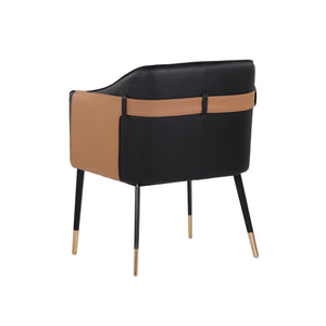 Carter Dining Armchair - Napa Black / Napa Cognac