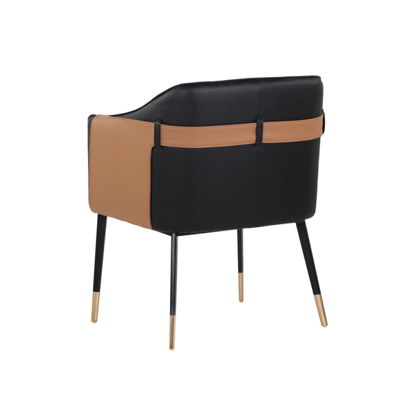 Carter Dining Armchair - Napa Black / Napa Cognac