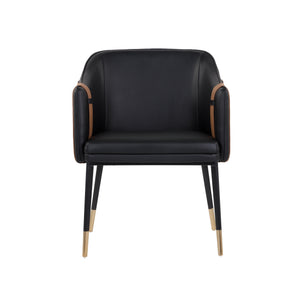 Carter Dining Armchair - Napa Black / Napa Cognac