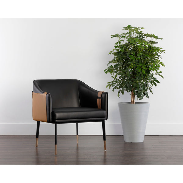 Carter Lounge Chair - Napa Black / Napa Cognac