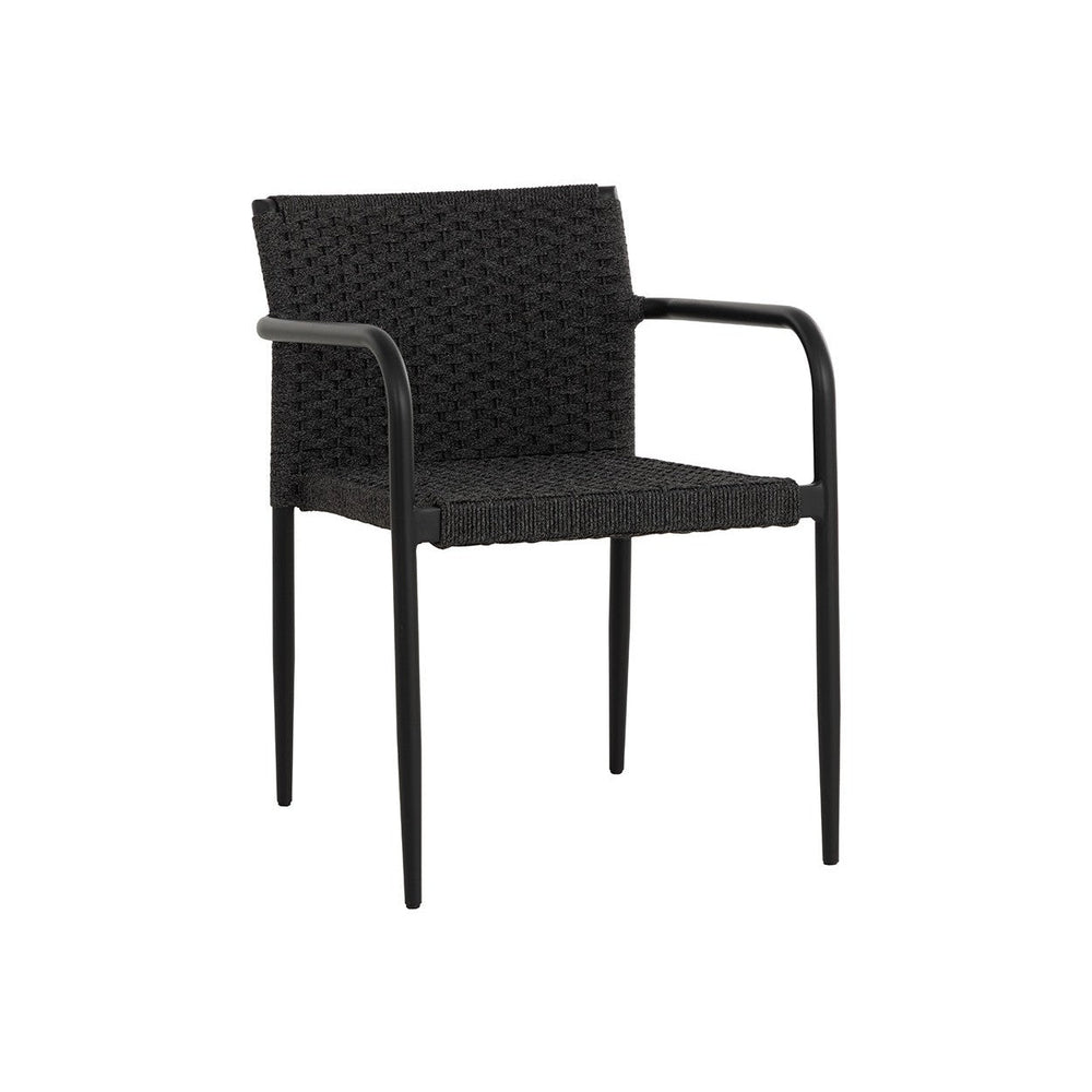Casella Stackable Dining Armchair - Black - Dark Grey