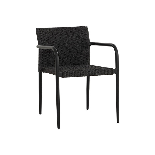 Casella Stackable Dining Armchair - Black - Dark Grey