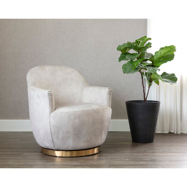 Casey Swivel Lounge Chair - Nono Cream