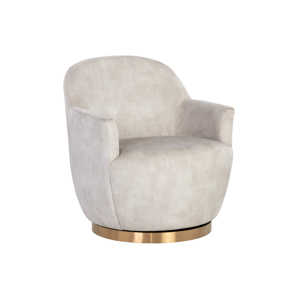 Casey Swivel Lounge Chair - Nono Cream